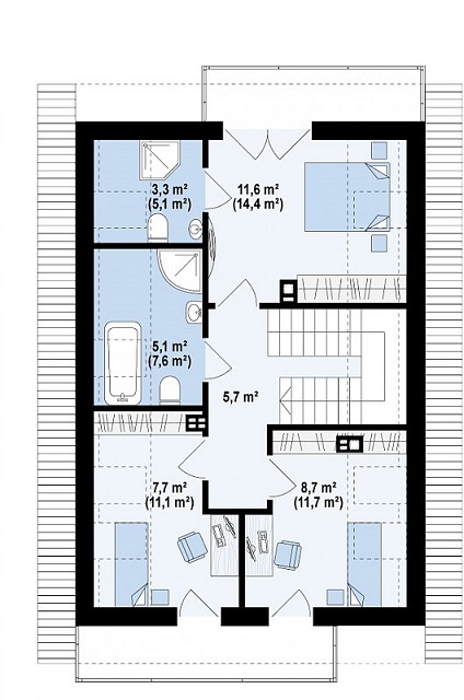 план дома 160 м2 2 этаж
