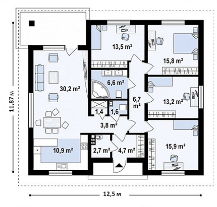 план проекта дома 134 м2